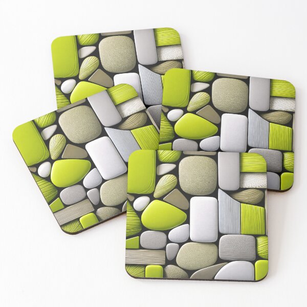 Item preview, Lime Green Geometric Abstract Pattern – Modern Minimalist Wall Art designed and sold by Kaleidoscope Print.