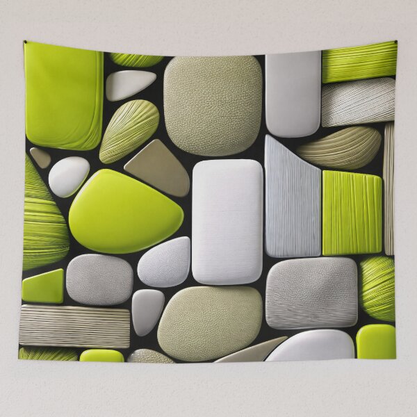 Item preview, Lime Green Geometric Abstract Pattern – Modern Minimalist Wall Art designed and sold by Kaleidoscope Print.