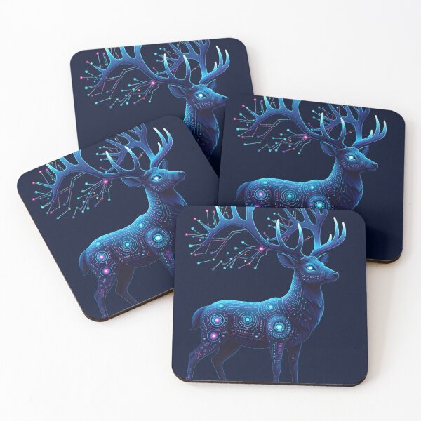 Item preview, Blue Deer: Huichol Fiber Optic (Sacred Connectivity) designed and sold by BGM by AI.