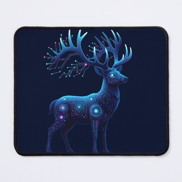 Item preview, Blue Deer: Huichol Fiber Optic (Sacred Connectivity) designed and sold by BGM by AI.