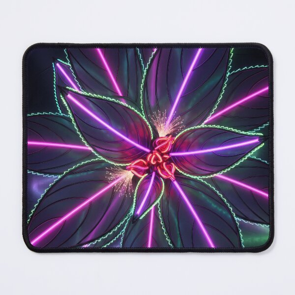 Item preview, Neon Impatiens – Dark Laser Botanical Glowing Art Print designed and sold by Scoutic-Neon.
