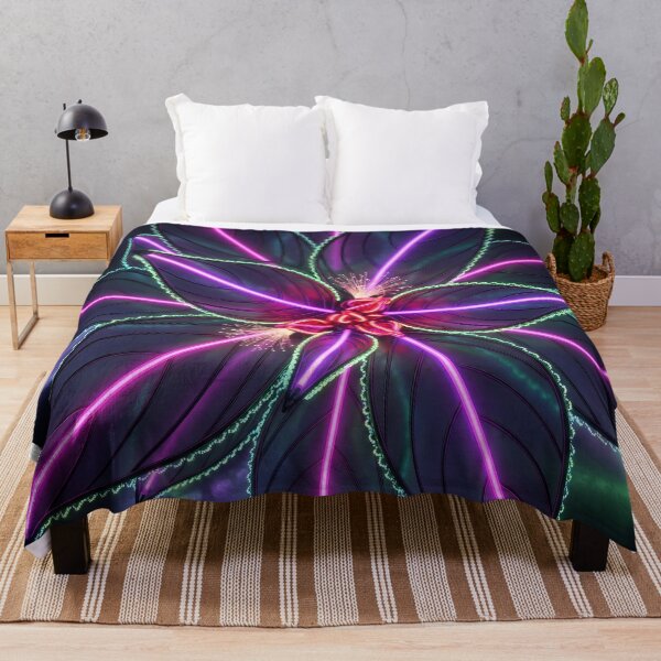 Item preview, Neon Impatiens – Dark Laser Botanical Glowing Art Print designed and sold by Scoutic-Neon.