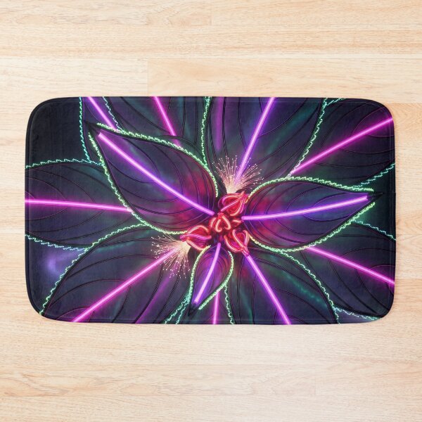 Item preview, Neon Impatiens – Dark Laser Botanical Glowing Art Print designed and sold by Scoutic-Neon.