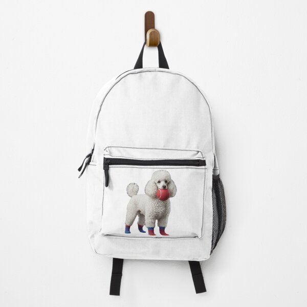 Item preview, Adorable white Poodle puppy with colorful socks and a red ball. designed and sold by HilDesign.