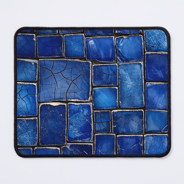 Item preview, Cobalt Blue Mosaic Tile Pattern – Vintage Ceramic Abstract Wall Art designed and sold by Kaleidoscope Print.