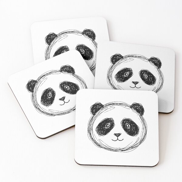 Item preview, Cute Panda Face Sketch Minimal Line Art designed and sold by cameoartworks.