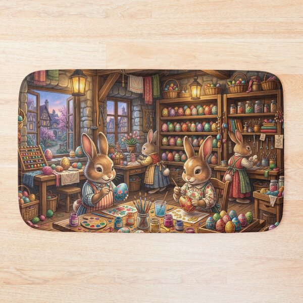 Item preview, Easter Bunny Magical Egg Workshop Illustration designed and sold by Jedillm .