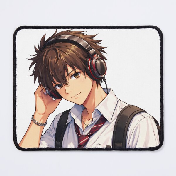 Item preview, anime guy with headphones designed and sold by lilypadblue.