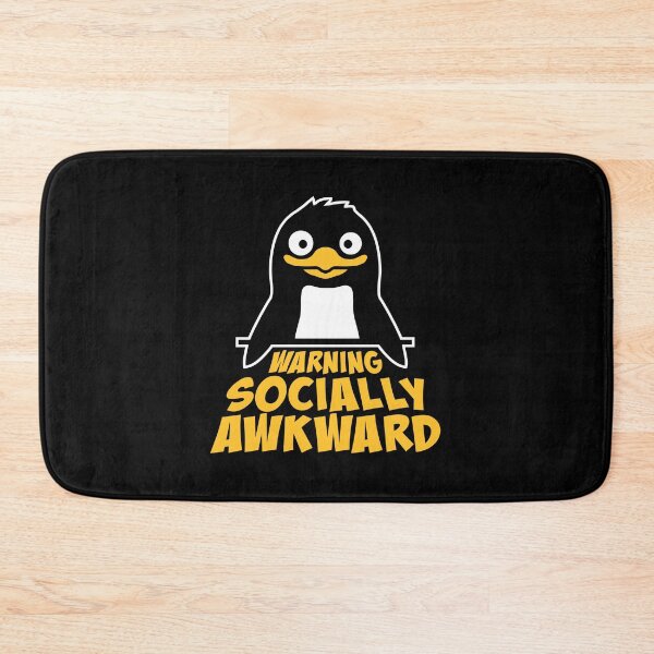 Item preview, Penguin Warning Socially Awkward Funny Relatable Bird designed and sold by shirt-o-mat.