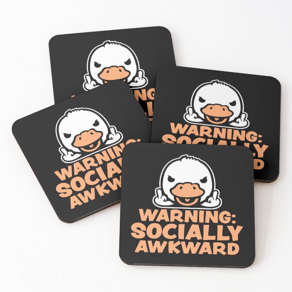 Item preview, Evil Duck Warning Socially Awkward Bird Middle Finger Insult designed and sold by shirt-o-mat.