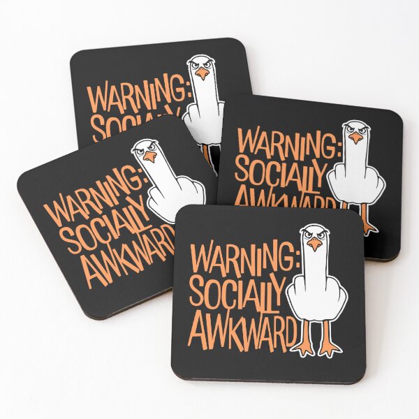 Item preview, Middle Finger Seagull Warning Socially Awkward Evil Insult designed and sold by shirt-o-mat.