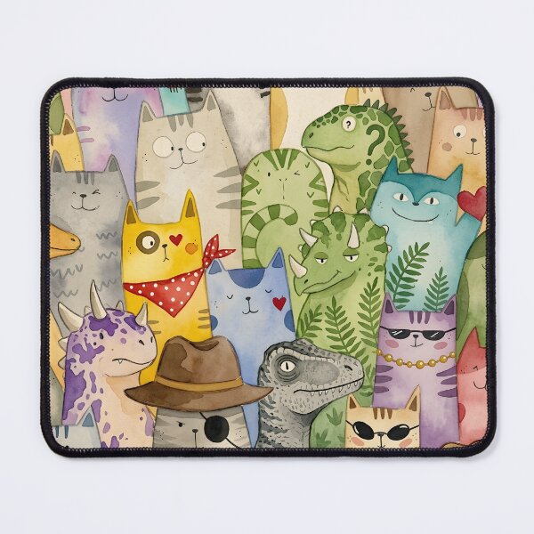 Item preview, Quirky Cats and Dinosaurs Character Crowd designed and sold by PholPol1959.