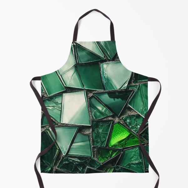 Item preview, Emerald Green Glass Mosaic – Abstract Geometric Stained Glass Art designed and sold by Kaleidoscope Print.