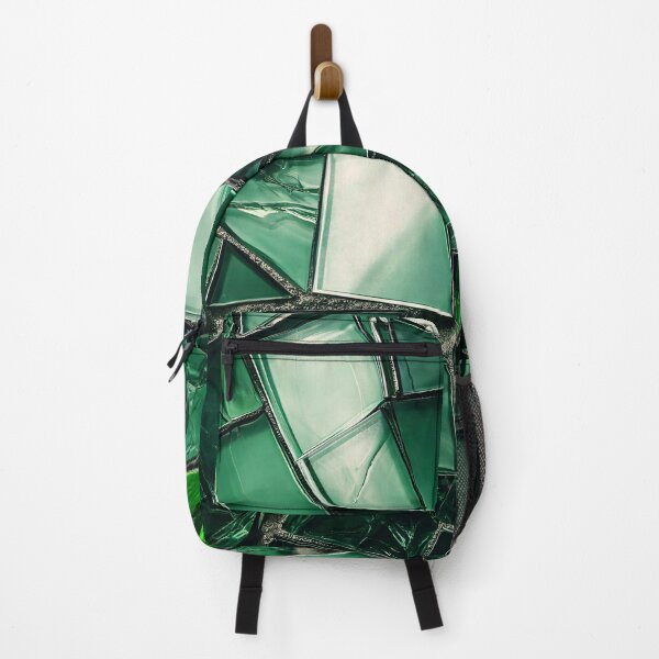 Item preview, Emerald Green Glass Mosaic – Abstract Geometric Stained Glass Art designed and sold by Kaleidoscope Print.