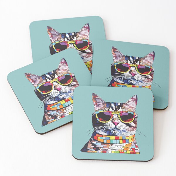 Item preview, mosaic cool cat geometric designed and sold by designmari.