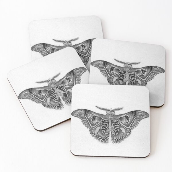 Item preview, Skeleton Moth — Hand-Drawn Dotwork Ink Art Print designed and sold by sebsdead.
