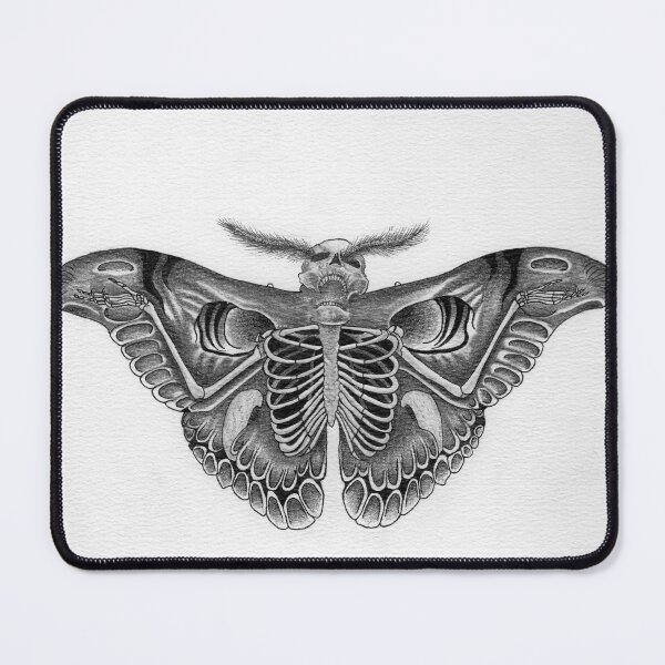 Item preview, Skeleton Moth — Hand-Drawn Dotwork Ink Art Print designed and sold by sebsdead.