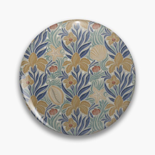 Item preview, Medium scale of Coastal Seashell Botanical Art Nouveau Pattern Design designed and sold by DColourMuse.