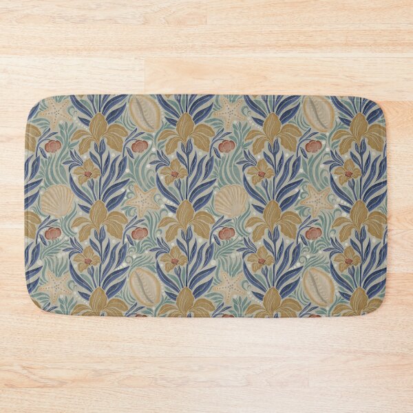 Item preview, Medium scale of Coastal Seashell Botanical Art Nouveau Pattern Design designed and sold by DColourMuse.
