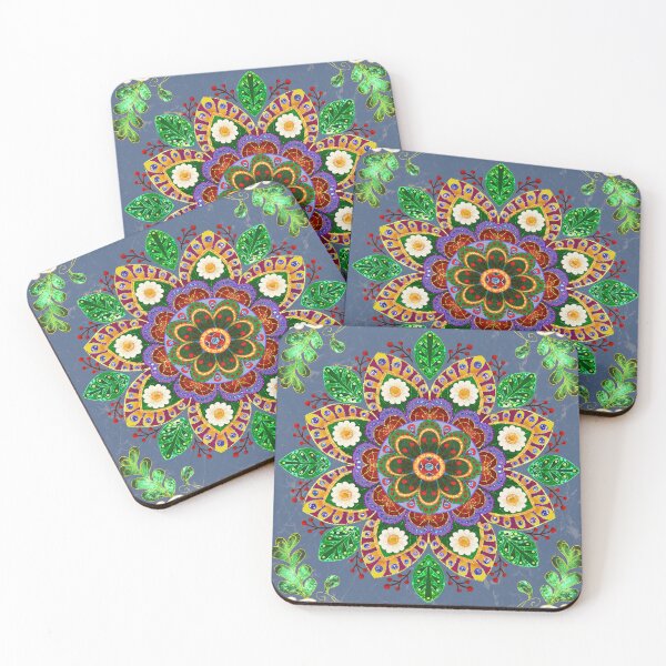 Item preview, Vibrant Floral Mandala - Emerald and Gold Garden Bloom designed and sold by BHDigitalArt.