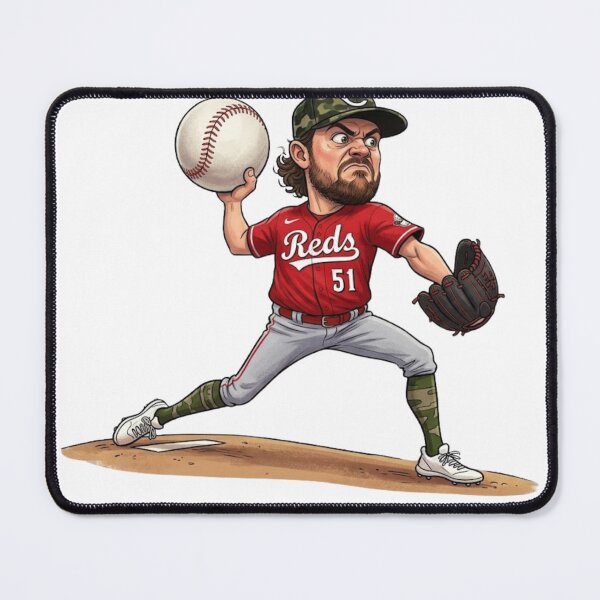 Item preview, Brady Singer #51 -Cincinnati Reds Baseball Caricature designed and sold by artsdylan.