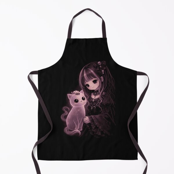 Item preview, Gothic Girl with Ghost Cat – Dark Kawaii Gothic Aesthetic  designed and sold by printedartgoods.