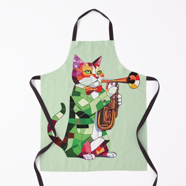 Item preview, geometric trumpeter cat mosaic designed and sold by designmari.