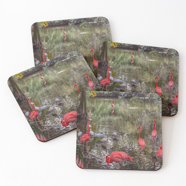 Item preview, Flamingos in Quiet Water, Layered Reflections designed and sold by aadventures.