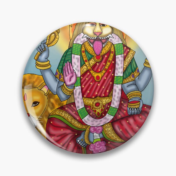 Item preview, Goddess Narsimhi Artwork – Fierce Divine Feminine Hindu Illustration designed and sold by Harshit_Digital_Arts.