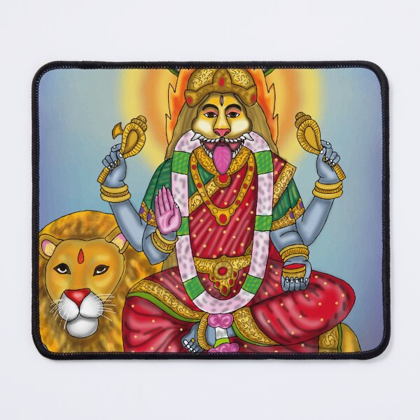 Item preview, Goddess Narsimhi Artwork – Fierce Divine Feminine Hindu Illustration designed and sold by Harshit_Digital_Arts.
