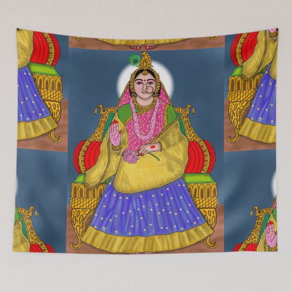 Item preview, Goddess Radha Artwork – Divine Love and Bhakti Art Illustration designed and sold by Harshit_Digital_Arts.
