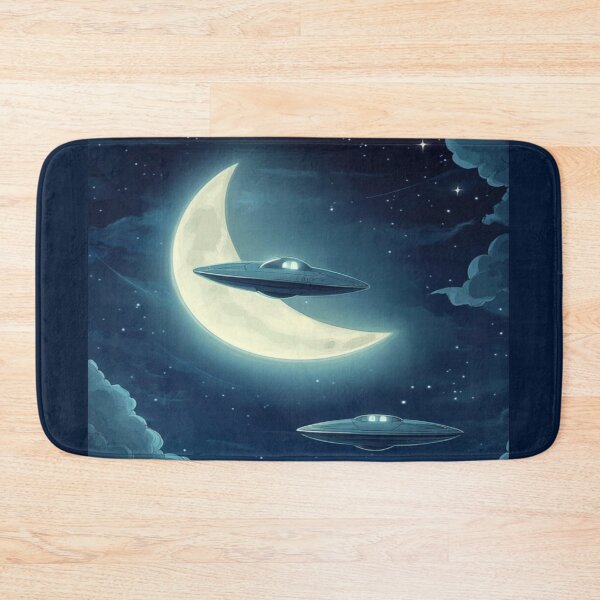 Item preview, Bright Moonlight and ufo drawing  designed and sold by NivyasArtistry.