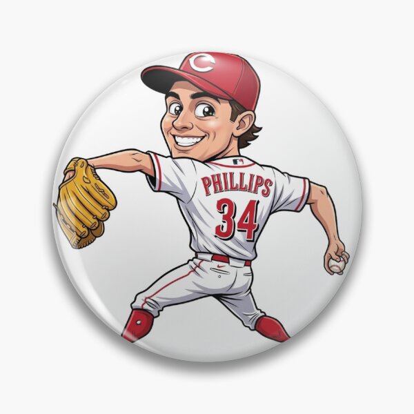Item preview, Connor Phillips Cincinnati Reds Retro Baseball Caricature Art designed and sold by artsdylan.