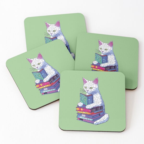 Item preview, cat mosaic reading designed and sold by designmari.