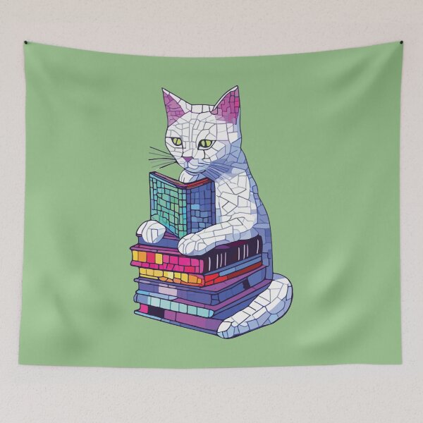 Item preview, cat mosaic reading designed and sold by designmari.