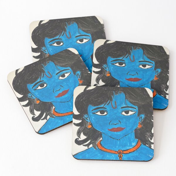 Item preview, Colorful Lord Krishna Art Spiritual Indian Devotional Painting designed and sold by DivineStroke.