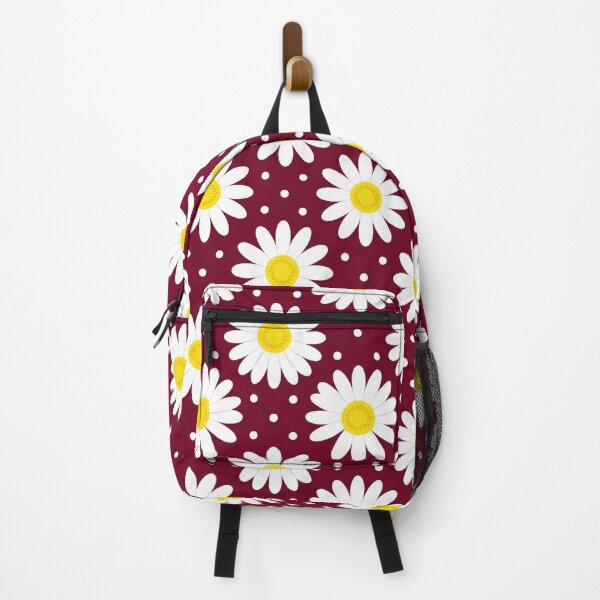 Item preview, Daisy Polka Dot Spring Pattern on Burgundy designed and sold by Jedillm .