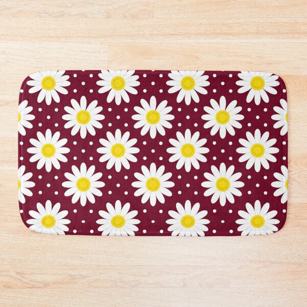 Item preview, Daisy Polka Dot Spring Pattern on Burgundy designed and sold by Jedillm .