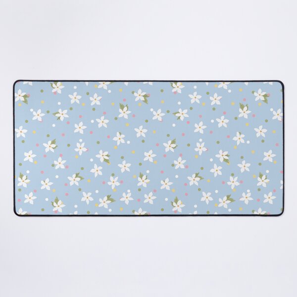 Item preview, Seamless Floral Pattern, White Flower Blue Background, Cottagecore Fabric Print, Cute Daisy Digital Paper, Spring Summer Repeat Pattern designed and sold by FRH Design ⭐⭐⭐⭐⭐.