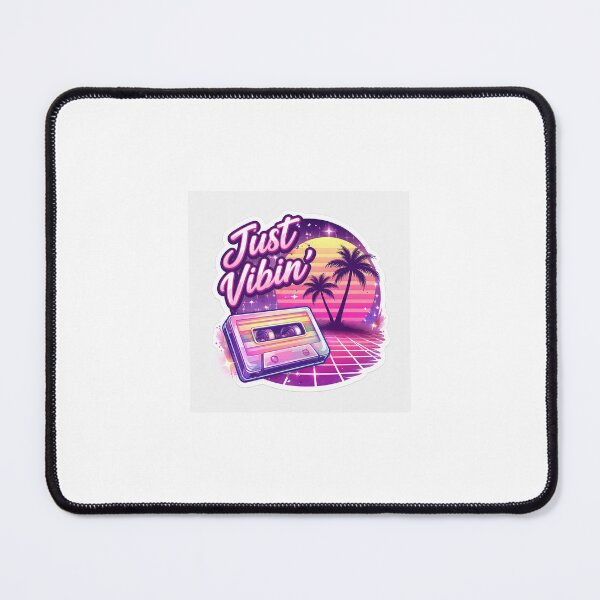 Item preview, Just Vibin’ Vaporwave Sticker | 80s Retro Synthwave Aesthetic Sunset designed and sold by SparkVault.