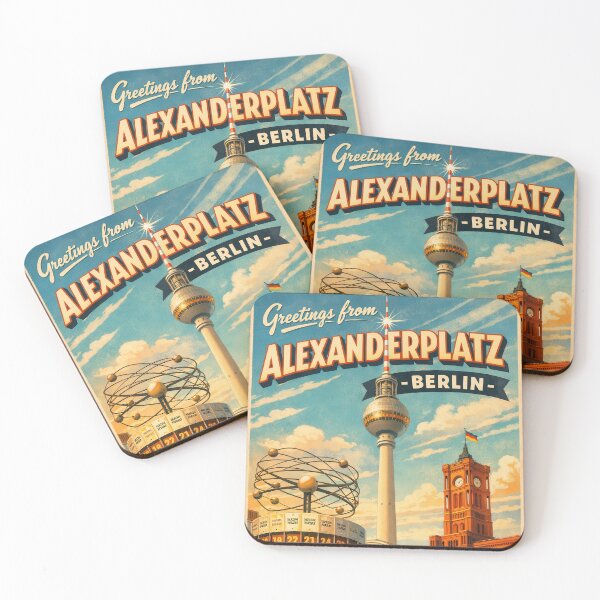 Item preview, Greetings from Alexanderplatz – Berlin Vintage Travel Poster designed and sold by Earth Celebration Designs.