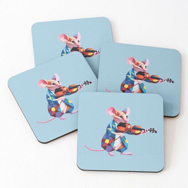 Item preview, mosaic violinist mouse geometric designed and sold by designmari.
