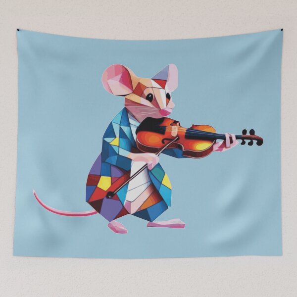 Item preview, mosaic violinist mouse geometric designed and sold by designmari.