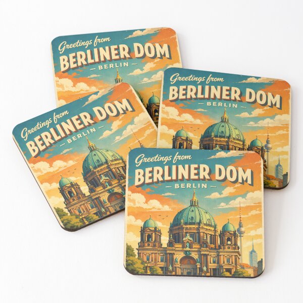 Artikelvorschau, Greetings from Berliner Dom – Berlin Vintage Travel Poster entworfen und verkauft von Earth Celebration Designs.