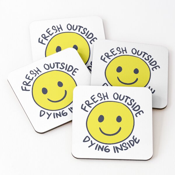 Item preview, Fresh Outside Dying Inside Funny Smiley Face designed and sold by mauraurus.