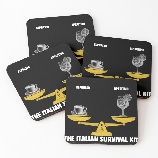 Item preview, Funny Italian Survival Kit - Espresso vs Aperitivo Spritz Black Version designed and sold by TheItaliandilemma.