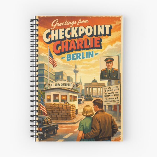 Item preview, Greetings from Checkpoint Charlie – Berlin Vintage Travel Poster designed and sold by Earth Celebration Designs.