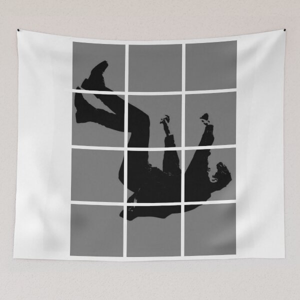 Item preview, The Great Descent | Minimalist Falling Man Grid Silhouette designed and sold by JEVANStudio.