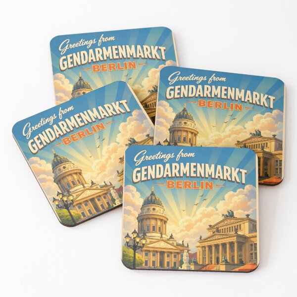 Item preview, Greetings from Gendarmenmarkt – Berlin Vintage Travel Poster designed and sold by Earth Celebration Designs.