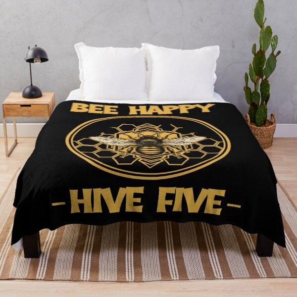 Item preview, Bee Happy Hive Five  Funny Bee Pun Honeycomb Beekeeper Save the Bees Food Production Flowers Fruits  designed and sold by Jt41.